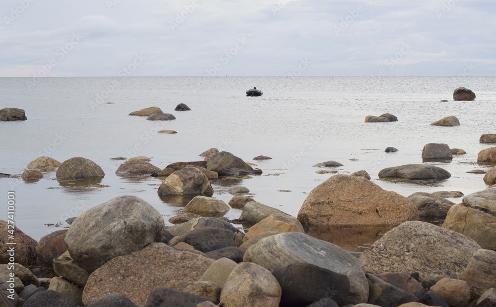 Large rocks on the shore of the White sea