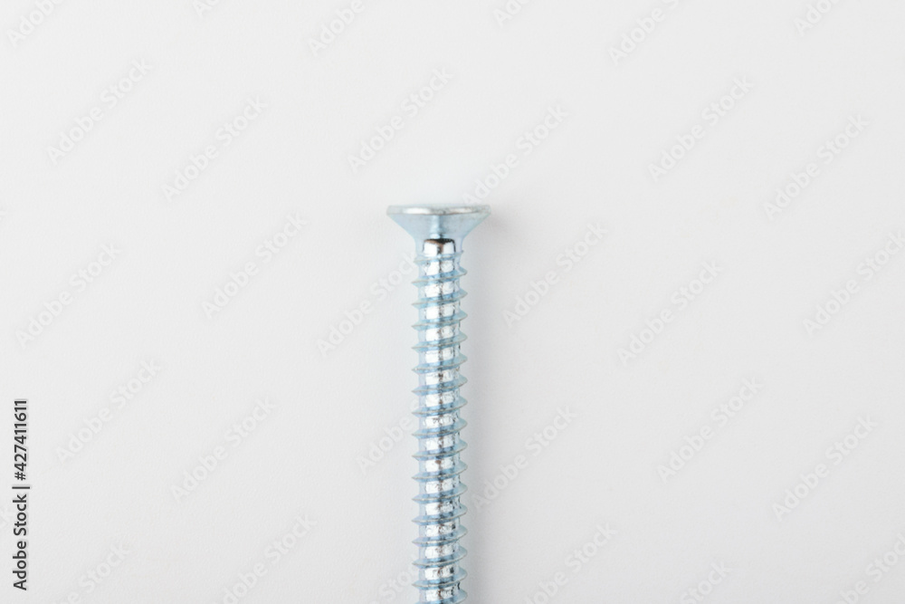 Iron screws on white background Iron screws on white background