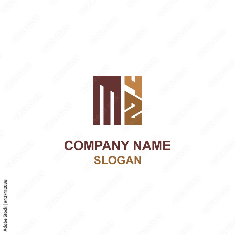 M42 letter and number initial logo, bold logo with square shape.