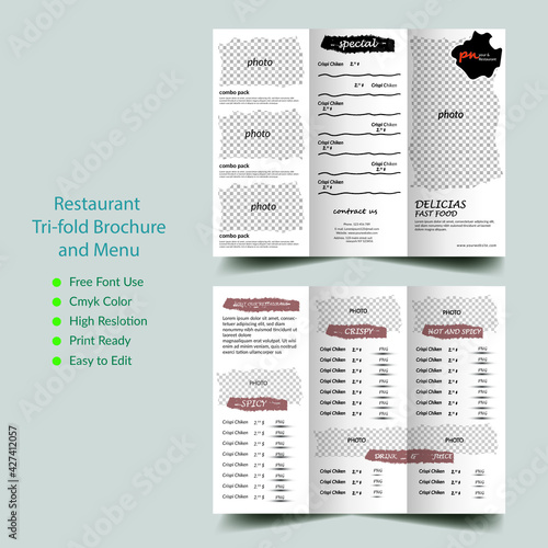 TriFold Restaurant Brochure Template
