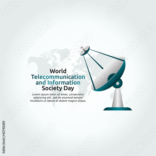 vector graphic of world telecommunication and information society day good for world telecommunication and information society day celebration. flat design. flyer design.flat illustration.
