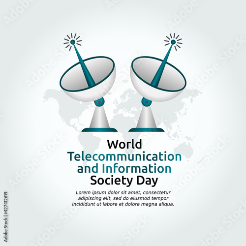 vector graphic of world telecommunication and information society day good for world telecommunication and information society day celebration. flat design. flyer design.flat illustration.
