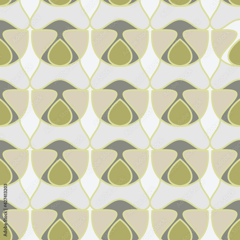 Seamless pattern. Abstract figures in olive shades. Lattice. Editable. Seamless pattern. Abstract figures in olive shades. Lattice. Editable.