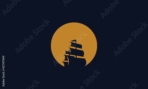 sailing boat hipster logo vector icon illustration