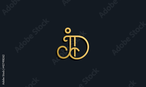 Luxury fashion initial letter JD logo.