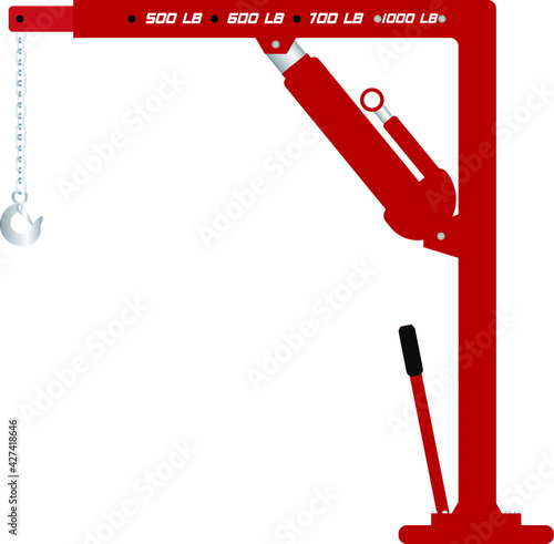 1000 lb Hydraulic High Profile Pickup Truck Crane Red