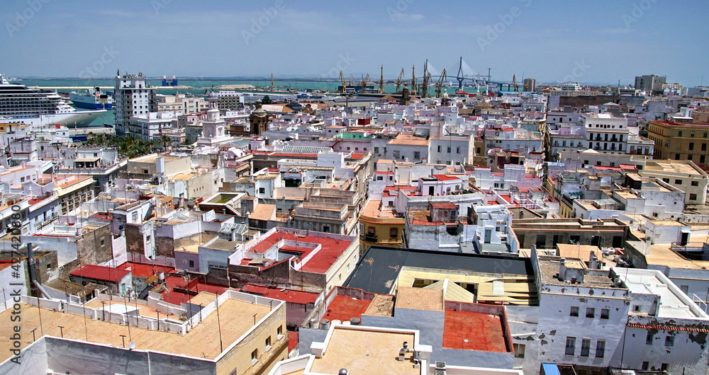 The City of Cadiz Spain Andalusia from the perspective of different viewpoints
