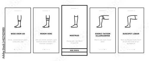 Socks Fabric Accessory Onboarding Mobile App Page Screen Vector. Socks For Men And Women, Toe Cover And Invisible, Extra Low Cut And Ped, Over Knee And Loose Illustrations