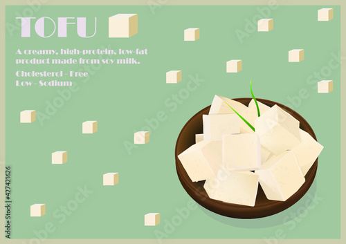 Illustration of a bowl of vegan toffu