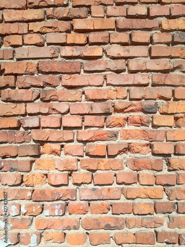 old red brickwork background and texture 