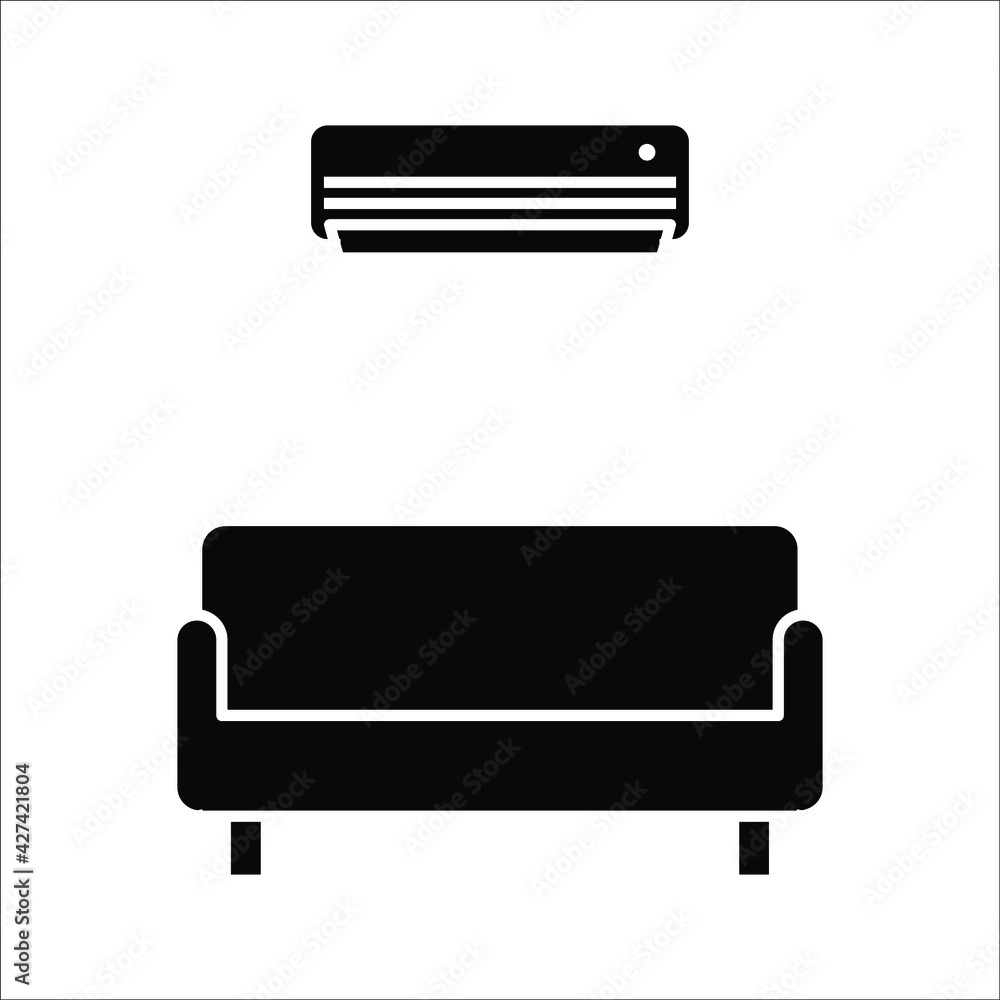 Waiting room vector line icon, linear concept, outline sign, symbol on white background Waiting room vector line icon, linear concept, outline sign, symbol on white background