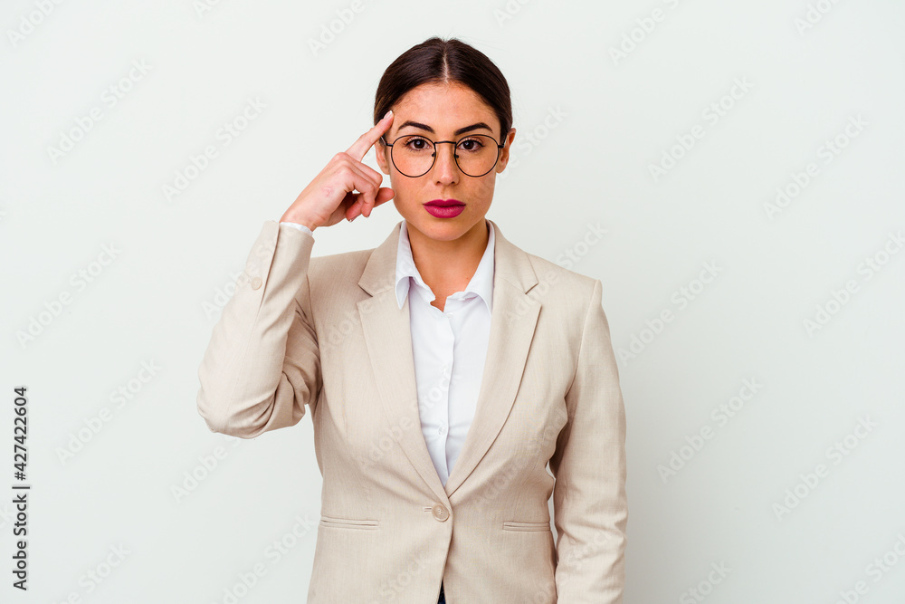 Young business caucasian woman isolated on white background Young business caucasian woman isolated on white background
