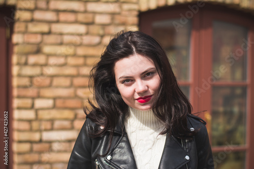 Young student girl portrait outdoor