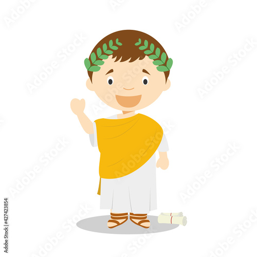 Virgil cartoon character. Vector Illustration. Kids History Collection.