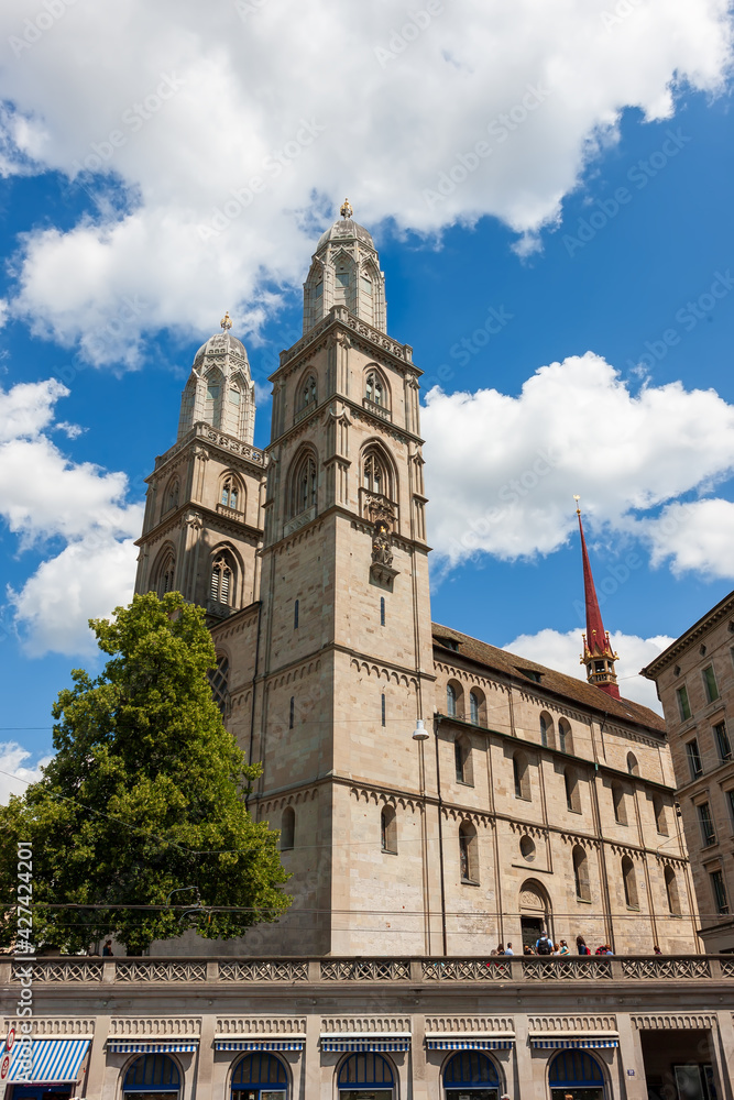 Grossmunster Church-the symbol of Zurich, Switzerland