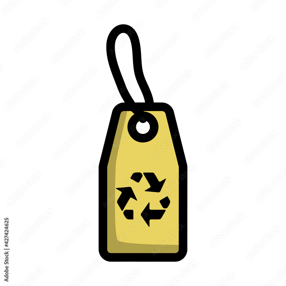 Tag With Recycle Sign Icon