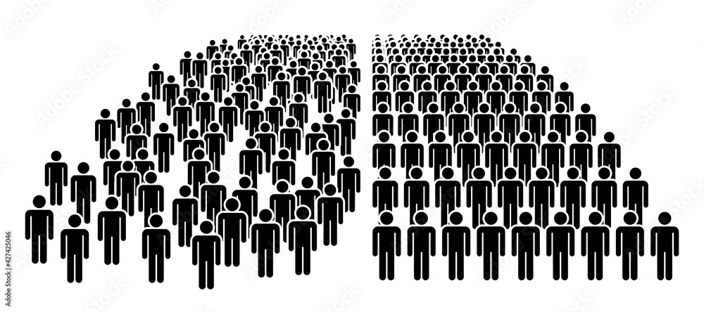 Large Group Of People. Concept Of People Figure Pictogram Icons. Crowd ...