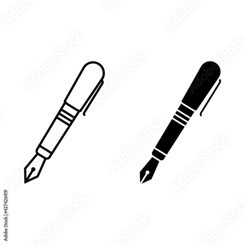 Pen vector icon set. write illustration sign collection. Painting symbol or logo.