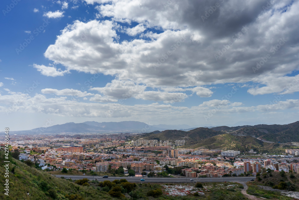 vistas de la bonita ciudad de Málaga en la costa del sol de Andalucía, España