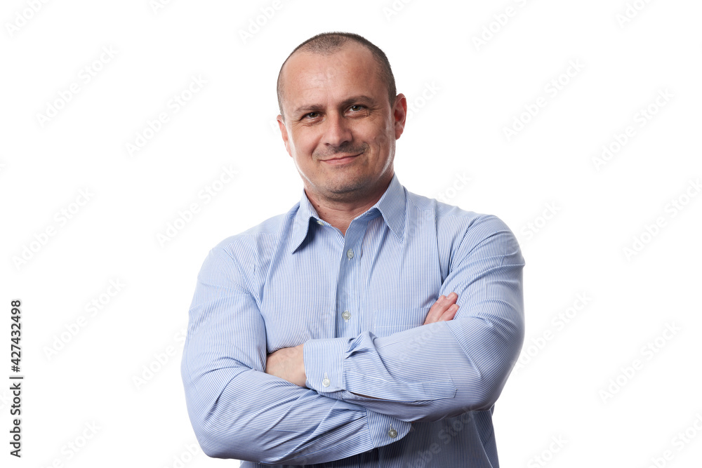 Businessman with arms folded isolated on white Businessman with arms folded isolated on white