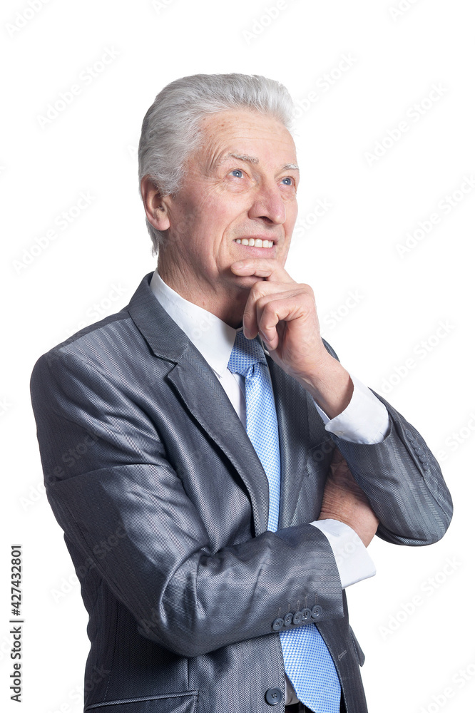 happy senior businessman posing