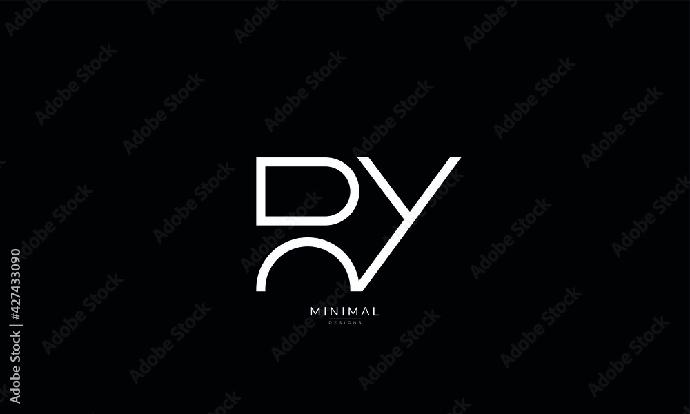 Alphabet letter icon logo RY - obrazy, fototapety, plakaty 