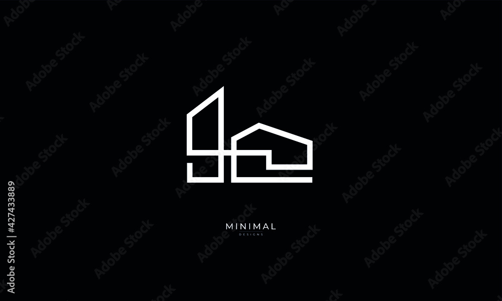 A minimal line art house logo	
