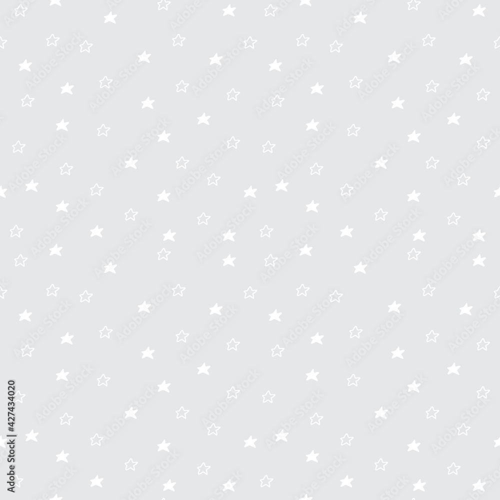 Stars childish seamless pattern. Stars digital paper in trendy scandinavian style