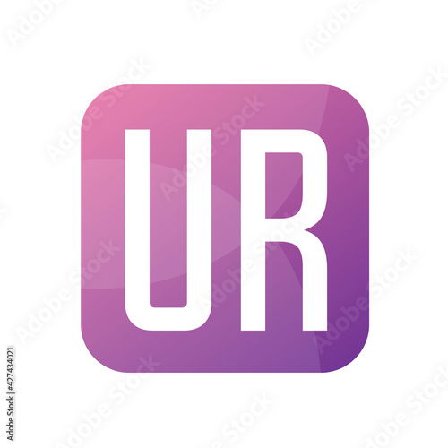 UR Letter Logo Design With Simple style