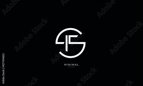 Alphabet letter icon logo FS or SF