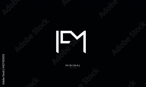 Alphabet letter icon logo FM