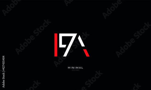 Alphabet letter icon logo FA