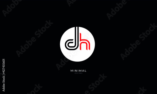 Alphabet letter icon logo DH