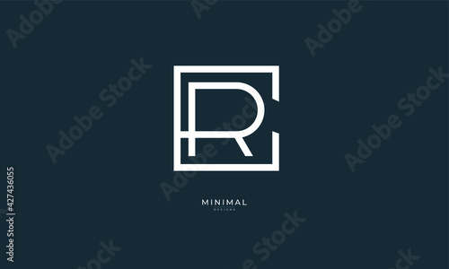 Alphabet letter icon logo CR or RC