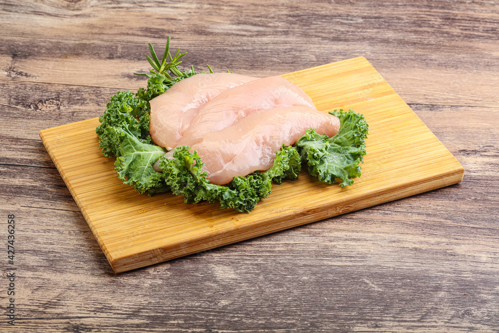 Raw small chicken fillet for cooking Raw small chicken fillet for cooking