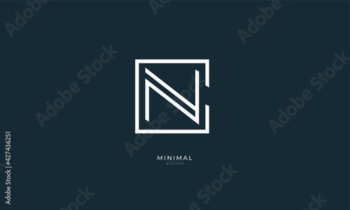 Alphabet letter icon logo CN or NC