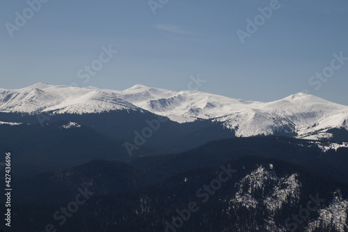 Carpathians, Montenegrin ridge in the snow