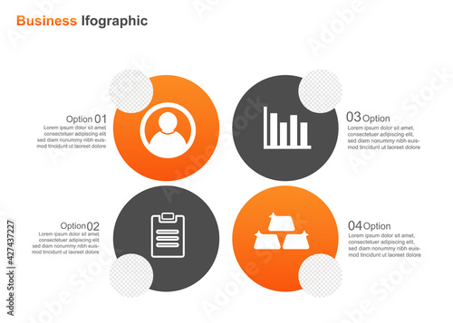 business infograpic design template. infographic vector illustration. perfect for marketing, promotion, presentation design element photo