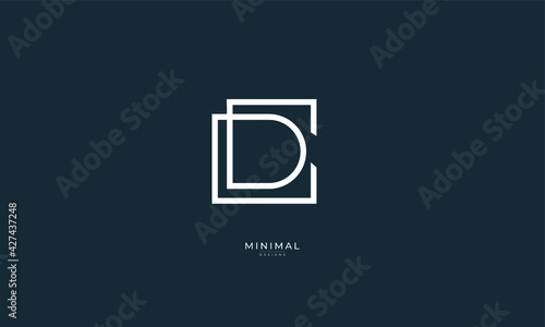 Alphabet letter icon logo CD or DC