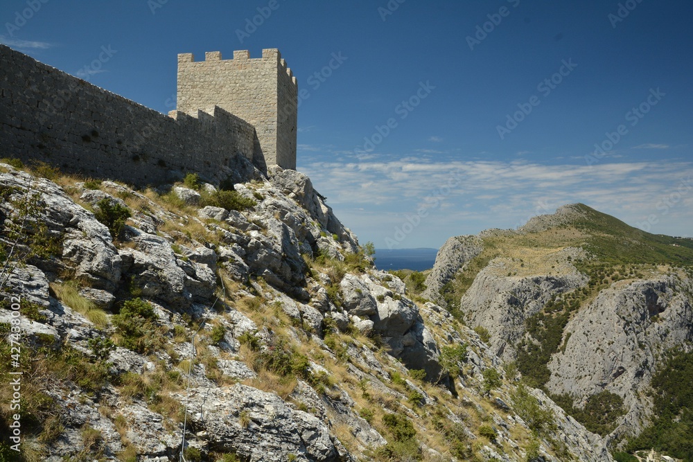 Starigrad is a fortress or a fortica built from limestone in Croatian near Omis in Dalmatia, Croatia