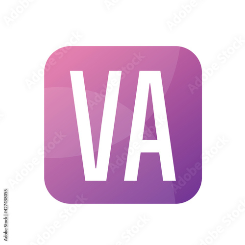 VA Letter Logo Design With Simple style