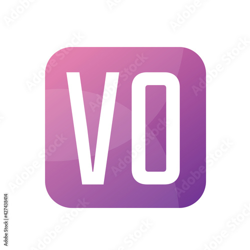 VO Letter Logo Design With Simple style