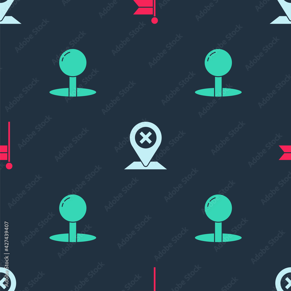 Set Location marker, and Push pin on seamless pattern. Vector Set Location marker, and Push pin on seamless pattern. Vector