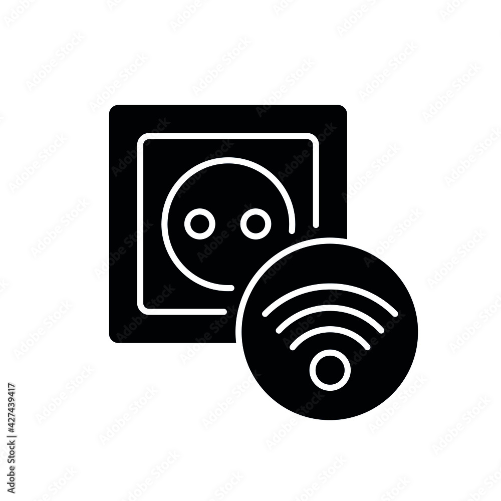 Home electrical glyph icon. Smart house. Thin line customizable illustration. Contour symbol. Vector isolated outline drawing. Home electrical glyph icon. Smart house. Thin line customizable illustration. Contour symbol. Vector isolated outline drawing.