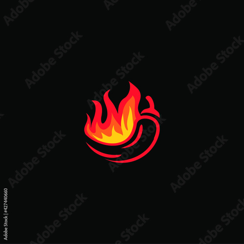 red hot chili with hot flaming fire illustration, 
perfect for companies or brands that deal with spicy food