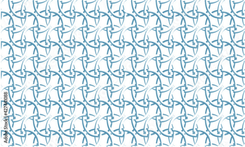 blue pattern background with circular design weave.