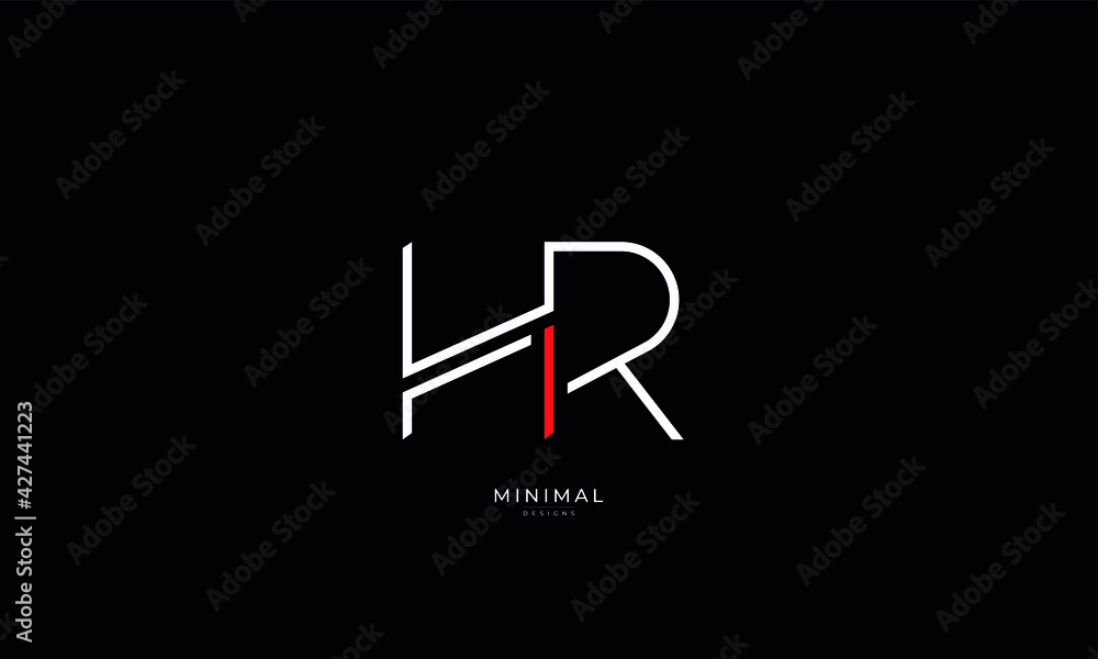 Alphabet letter icon logo HR Alphabet letter icon logo HR