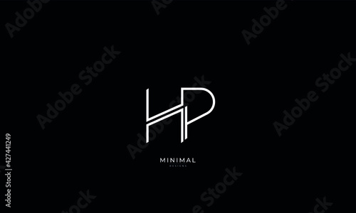 Alphabet letter icon logo HP
