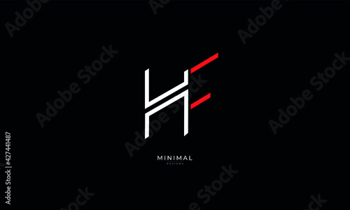 Alphabet letter icon logo HF