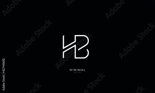 Alphabet letter icon logo HB